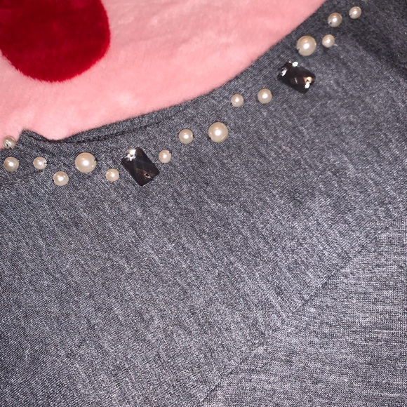 Shoulder Out Top Pearl/ Stone Accents at Shoulder by Juicy Couture - Picture 5 of 11
